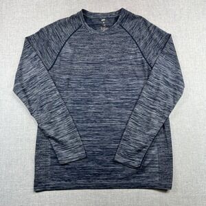 Dip Performance Active Long Sleeve Shirt Men Medium Heather Blue Yoga Athleisure